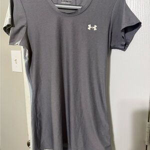 Under Armour HeatGear Fitted Shirt Women’s Medium Gray Short Sleeve Workout Top